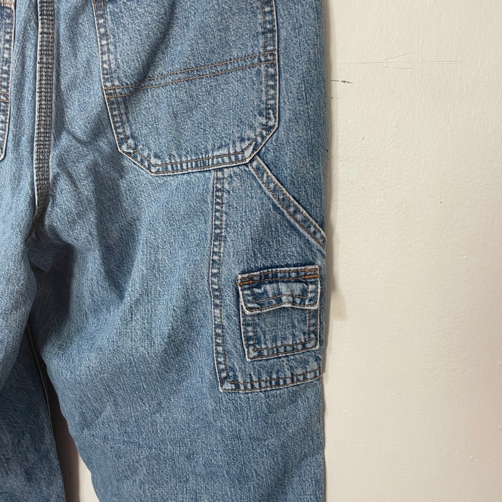Christopher & Banks Womens Carpenter Capri Jeans Blue Floral Trim Denim Size 6 - Picture 3 of 4